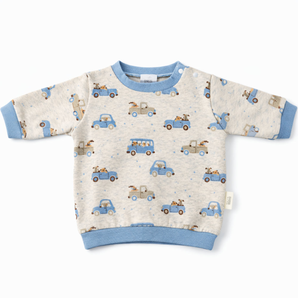 Tiny Tales Baby Crew Neck Jumper - ROAD TRIP